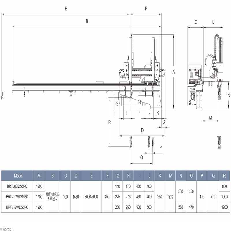 cinque asse sulla trave robot, brtv08i / 10w / 12w ds5pc