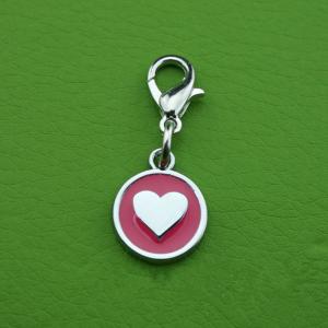tradizione lega di zinco pet id tag peach forma del cuore di cane o gatto decorazione per un codice qr