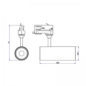 Faretto a binario a LED 15W 20W 30W Faretto a binario a LED