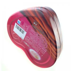 Scatola di latta di cioccolato caramelle a forma di cuore alimentare