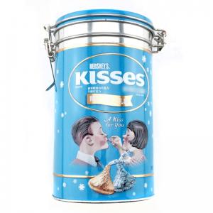 Scatola di latta per caffè rotonda stampata personalizzata per uso alimentare con coperchio ermetico