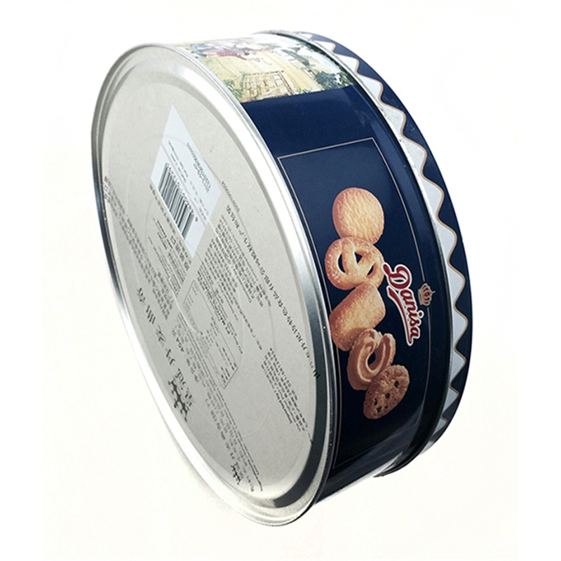 Contenitore di latta del biscotto del biscotto rotondo di imballaggio promozionale dell'OEM