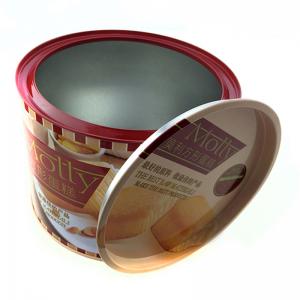 2018 vendita calda scatola di latta rotonda per torta e biscotti