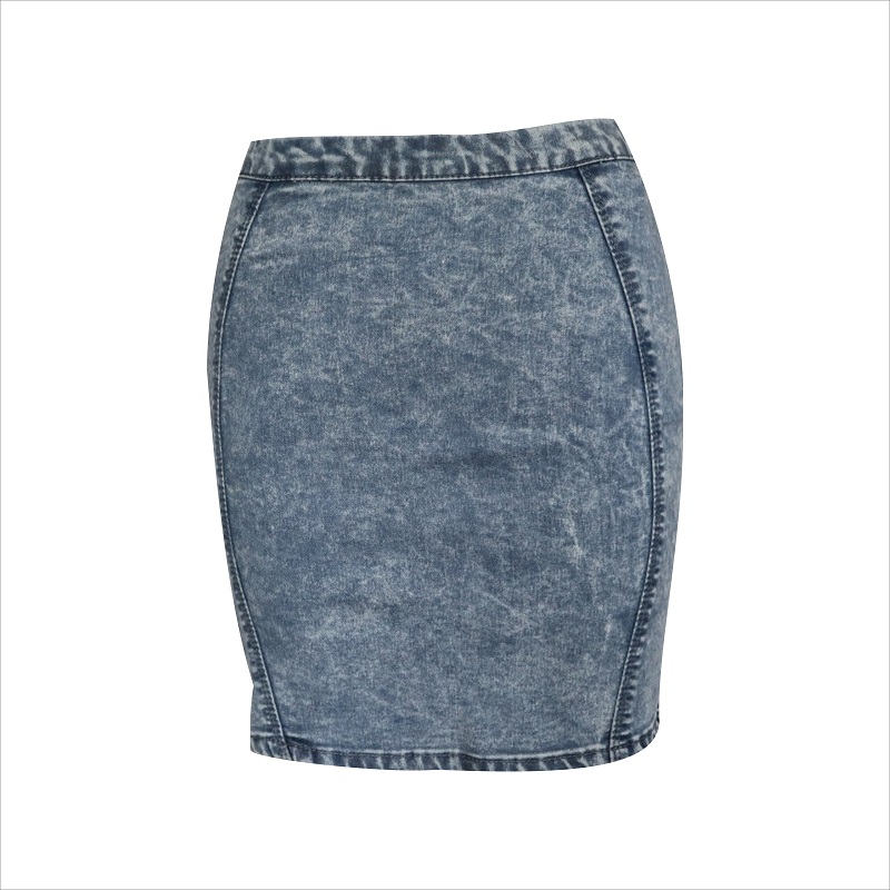 mini gonna in denim lavaggio acido WS1011