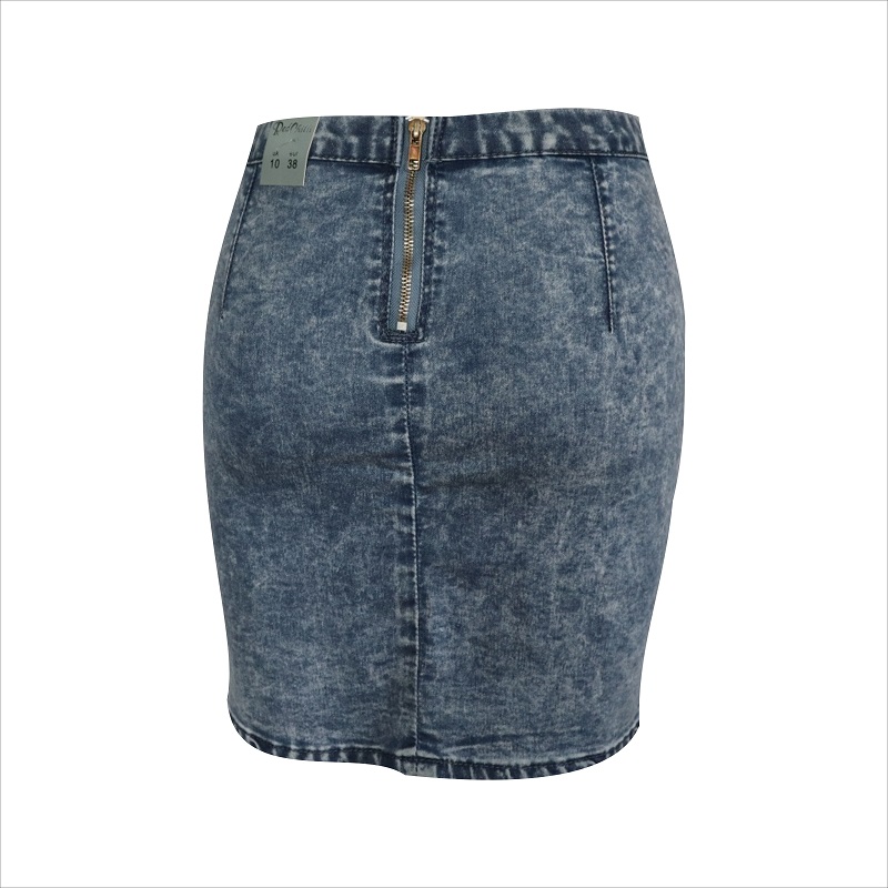 mini gonna in denim lavaggio acido WS1011