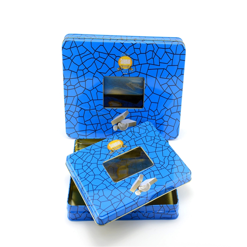 Scatola rettangolare di biscotti al cioccolato con scatola in PVC