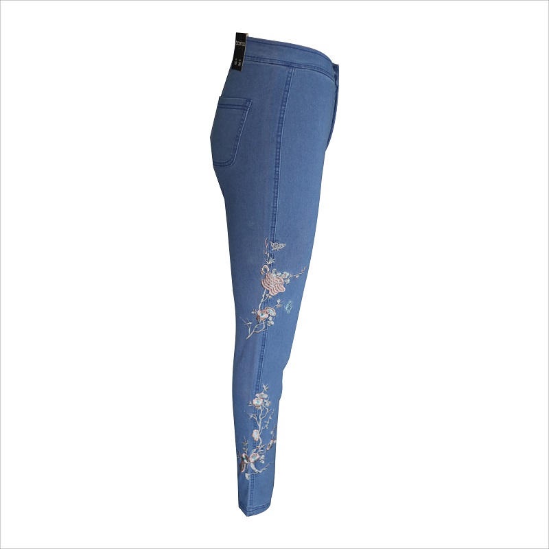 jeans skinny blu ricamo moda WS10123