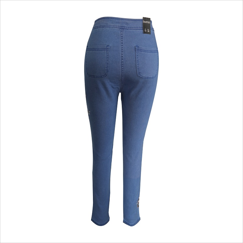 jeans skinny blu ricamo moda WS10123