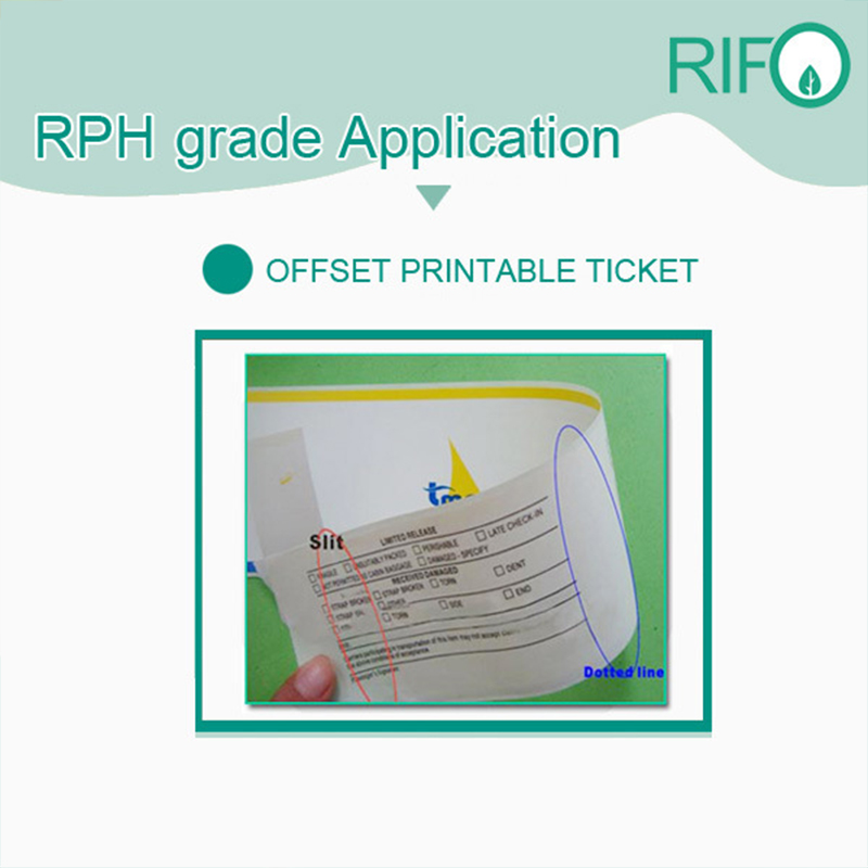Carta sintetica BOPP bianca Rph-100 per materiali di stampa stampabili offset