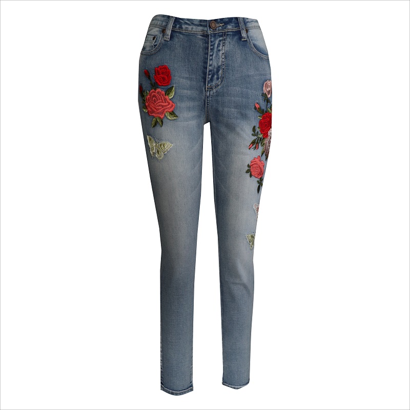 jeans ricamo donna WS1382 $ 8- $ 9