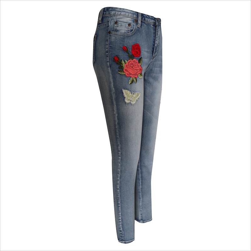 jeans ricamo donna WS1382 $ 8- $ 9