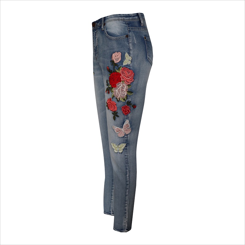 jeans ricamo donna WS1382 $ 8- $ 9