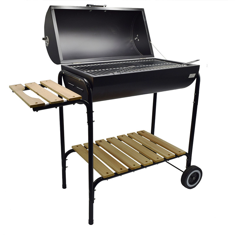 hot vendendo outdoor trolley carbone al grill barile grill con tavolino