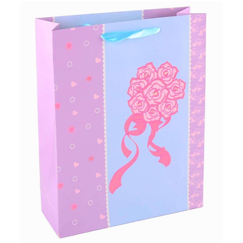sacchetto regalo di carta portante con manico in nastro