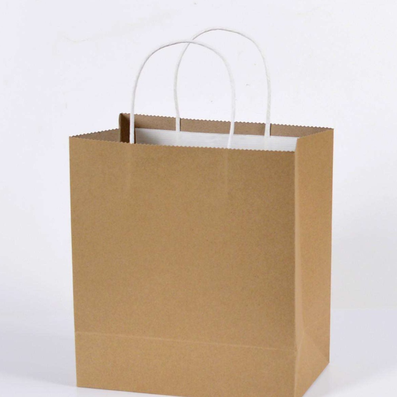 shopping bags di carta kraft marrone con corde di carta