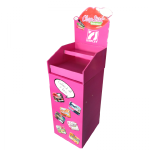 Banco di mostra pop-up del cartone ondulato del pavimento per il cosmetico