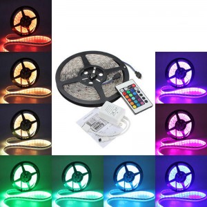Kit di strisce LED RGB Epistar 12V 24V OEM Epistar multicolore SMD 5050 300LED per metro Kit di strisce LED impermeabili