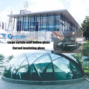 cortina di muro di alta qualità vetro isolante è rivestita con 24.000 d'oro e di altri colori, come vetri isolanti flessibili ricurvi