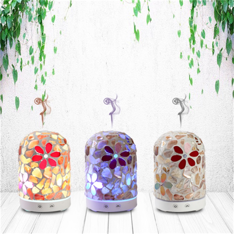 Nuova idea di prodotto 2018 diffusore di olio aromatico per fiori in vetro a mosaico