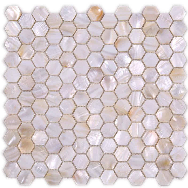 white esagono tessera al mosaico di muro decorazione