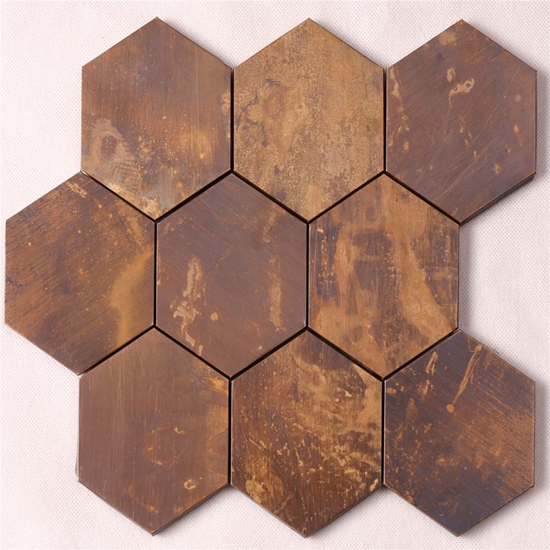 antico muro di bronzo rame mosaico arte piastrelle metallo