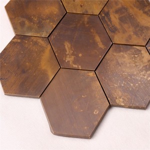 antico muro di bronzo rame mosaico arte piastrelle metallo