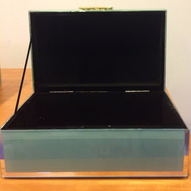 la scatola dei gioielli di legno vetro
