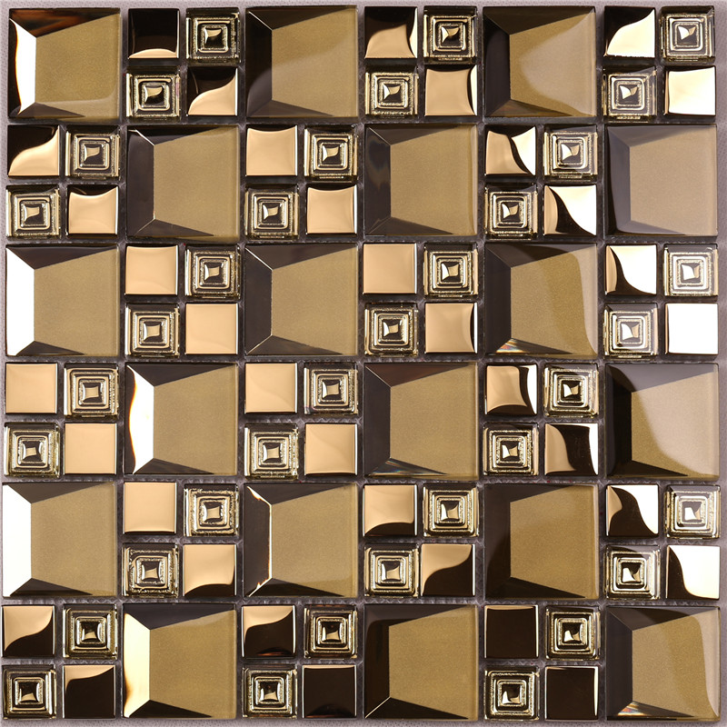 hdt04 hot seling levigati electroplated rose dorate vetro mosaico tessere