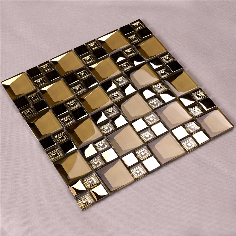 hdt04 hot seling levigati electroplated rose dorate vetro mosaico tessere