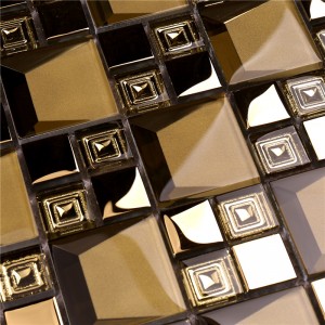 hdt04 hot seling levigati electroplated rose dorate vetro mosaico tessere