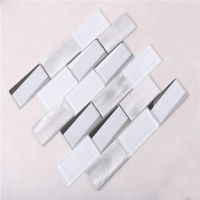 hmb12 nuovo super - bianca di vetro 12x12 premio mosaici piastrelle per la cucina in metallo