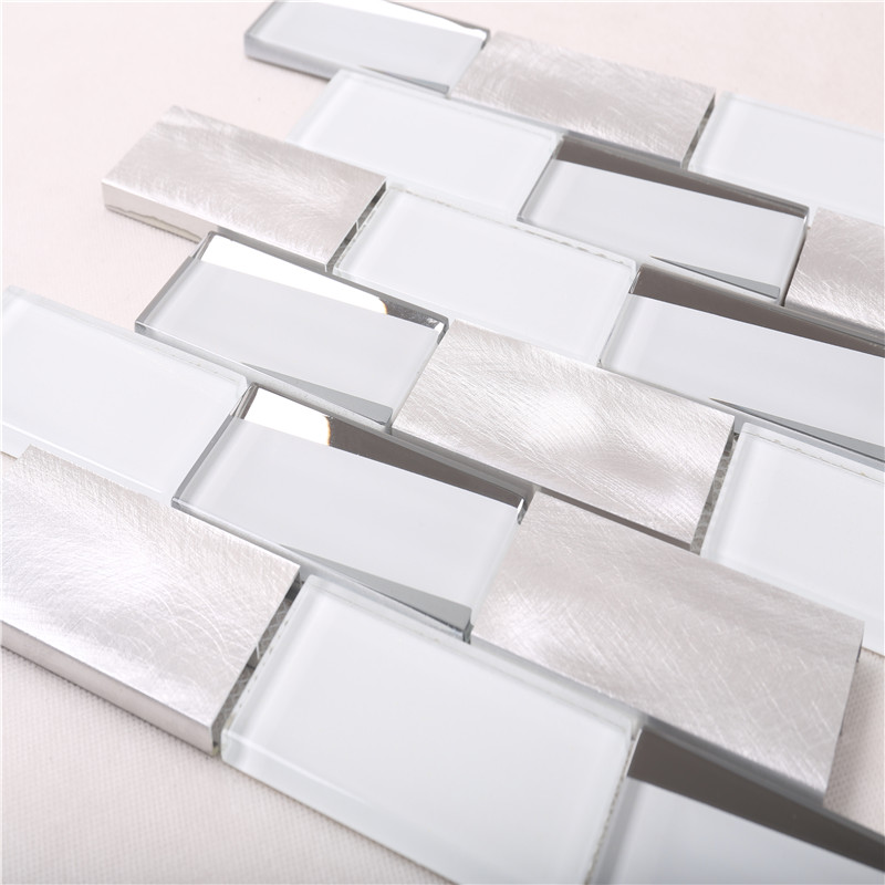 hmb12 nuovo super - bianca di vetro 12x12 premio mosaici piastrelle per la cucina in metallo