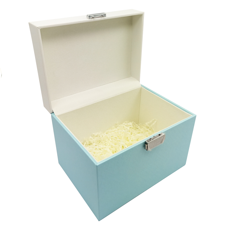 semplice stoccaggio scatola con serratura pu cuoio gioielli come dono di nozze