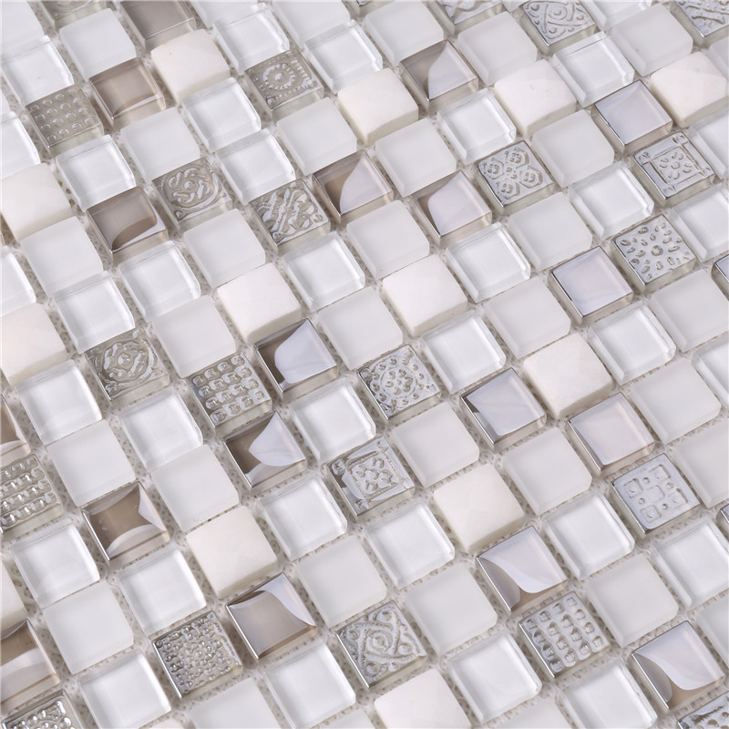 hk61 vetro mosaico bianco grigio la cina si gradiente piastrelle di soggiorno