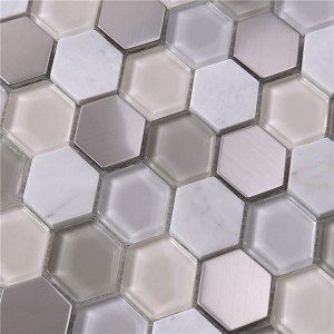 esagono vetro mosaico mattonelle a forma di diamante