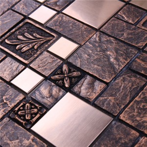 hyj15 300 * 300 all'ingrosso di vetro e metallo mix - mosaico muro tessere