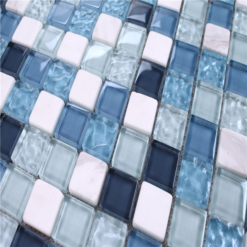 ks205 decorative design quadrato di vetro blu tessere per bagno doccia water parete e pavimento