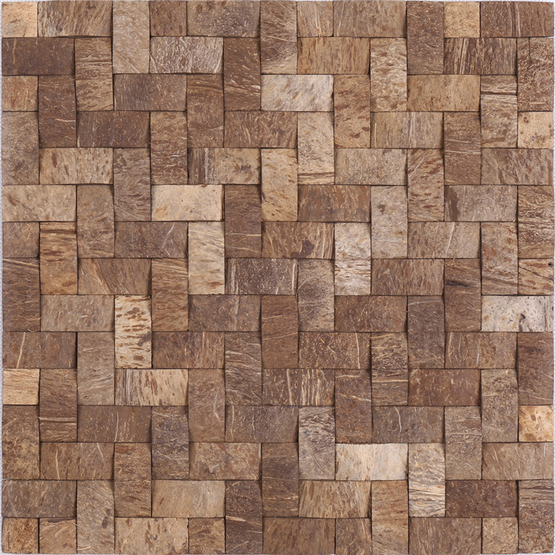 yk03 naturale square di cocco mosaico tessere di legno in mosaico tessere
