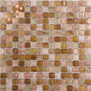 rosa d'oro di vetro mosaico unico lusso iridescenti cucina paraspruzzi mattonella