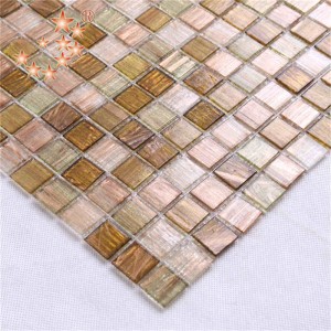 rosa d'oro di vetro mosaico unico lusso iridescenti cucina paraspruzzi mattonella