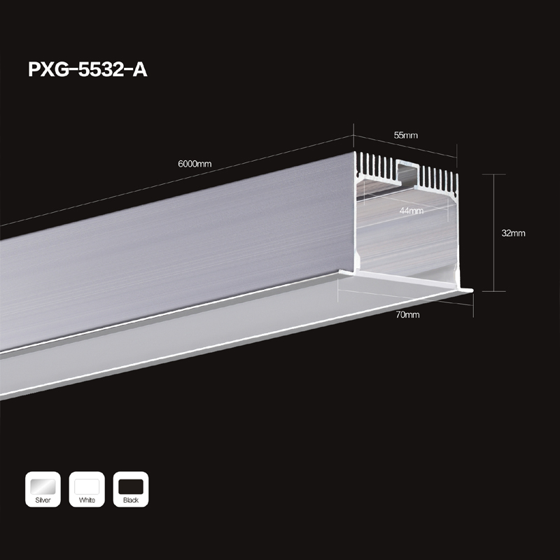 hot vendere estrusi u canale nero anodizzato condotto striscia alluminio cornice d'argento