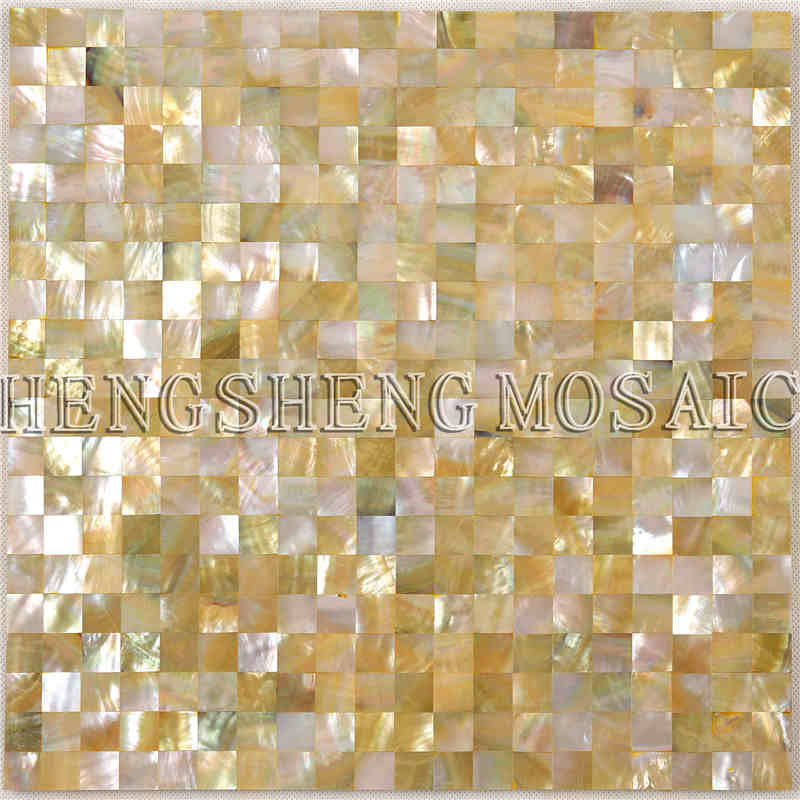 il commercio all'ingrosso di giallo mix bianco madreperla conchiglie mosaico bagno decorazione mattonella