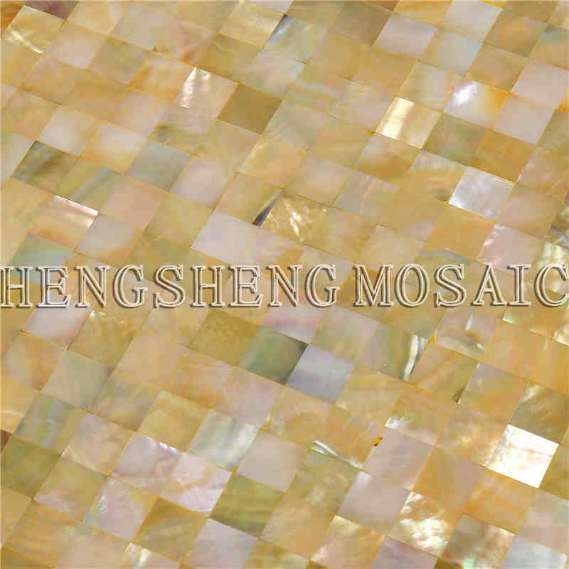 il commercio all'ingrosso di giallo mix bianco madreperla conchiglie mosaico bagno decorazione mattonella