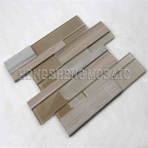 grande arte ceramica vetro mosaico con nastri misti in marmo alta qualità mattonelle economiche