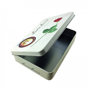 Scatola di latta cosmetica rettangolare personalizzata per la confezione della maschera facciale con coperchio a cerniera