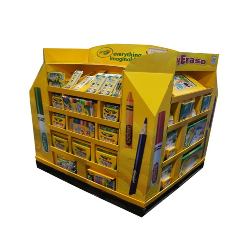 Banco di mostra del pallet del supermercato montato giocattolo su ordinazione del cartone
