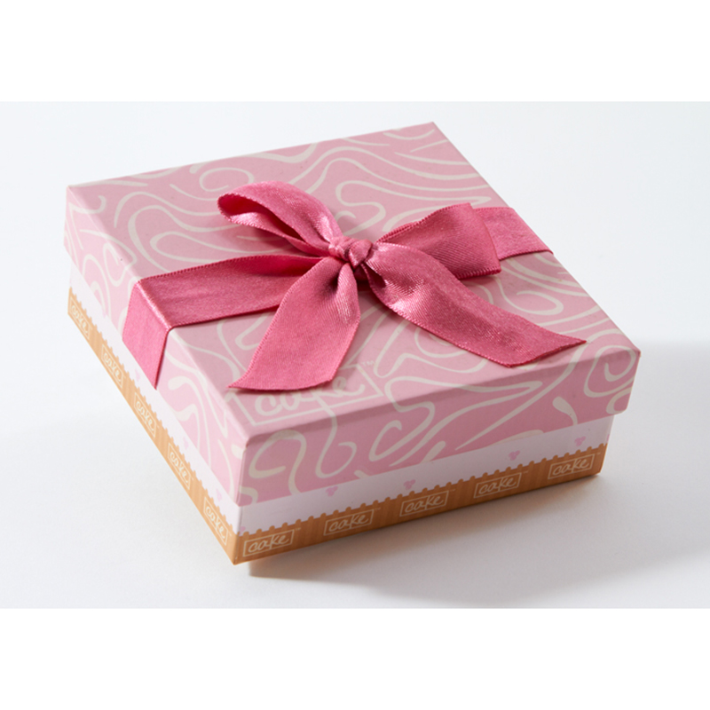 scatola di cartone pieghevole quadrata rigida di cartone rosa
