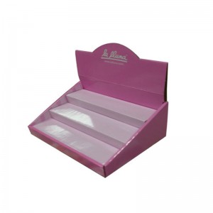 Supporto su misura del controsoffitto del cartone ondulato di POP dell'esposizione dei cosmetici di carta su ordinazione per cosmetico