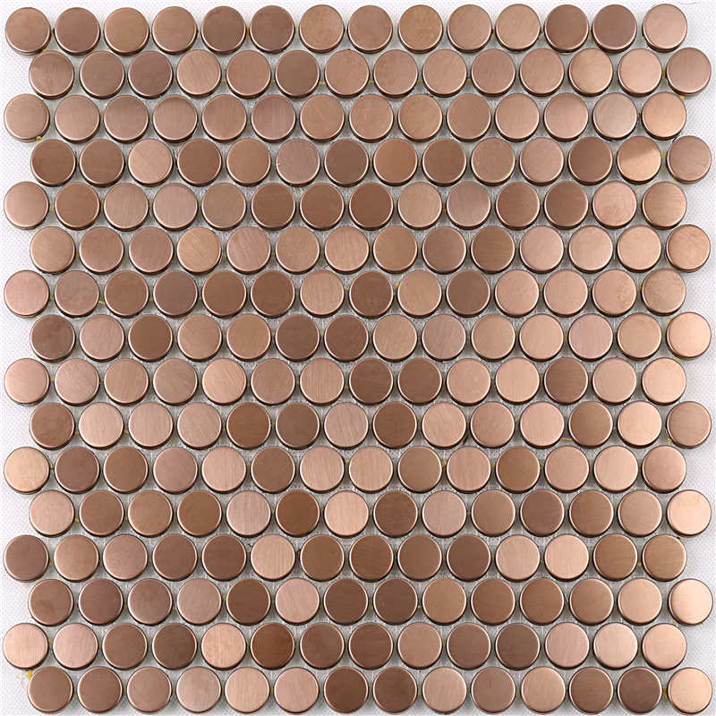 Prezzo delle mattonelle del salone dell'hotel delle mattonelle del backsplash della cucina della tessera del mosaico del rame di rame dell'oro della rosa dorata