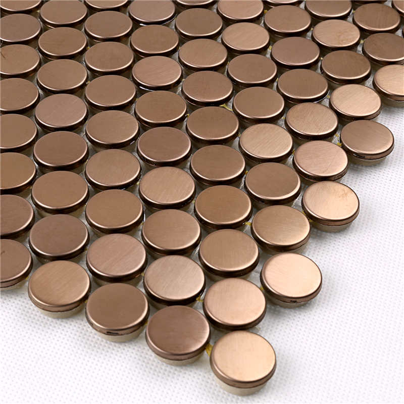 Prezzo delle mattonelle del salone dell'hotel delle mattonelle del backsplash della cucina della tessera del mosaico del rame di rame dell'oro della rosa dorata